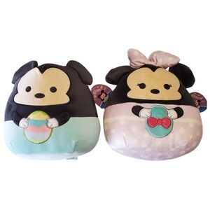 Disney Plush squishmallow Pair - Mickey & Minnie Pastel Easter Eggs